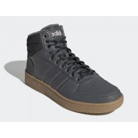 Зимние кроссовки Adidas Hoops 2.0 высокие темно-серые